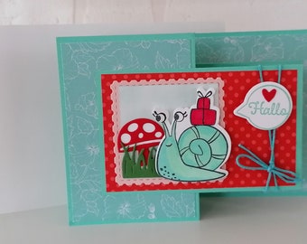 Folding card snail mail