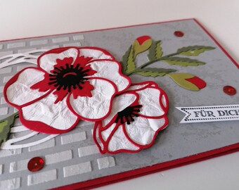 Poppy blossom folding card