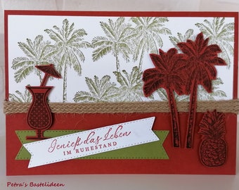 Tarjeta de jubilación tropical