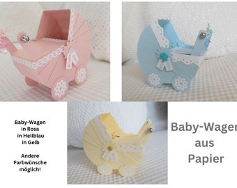 Baby- Wagen in Rose, Hellblau oder Gelb