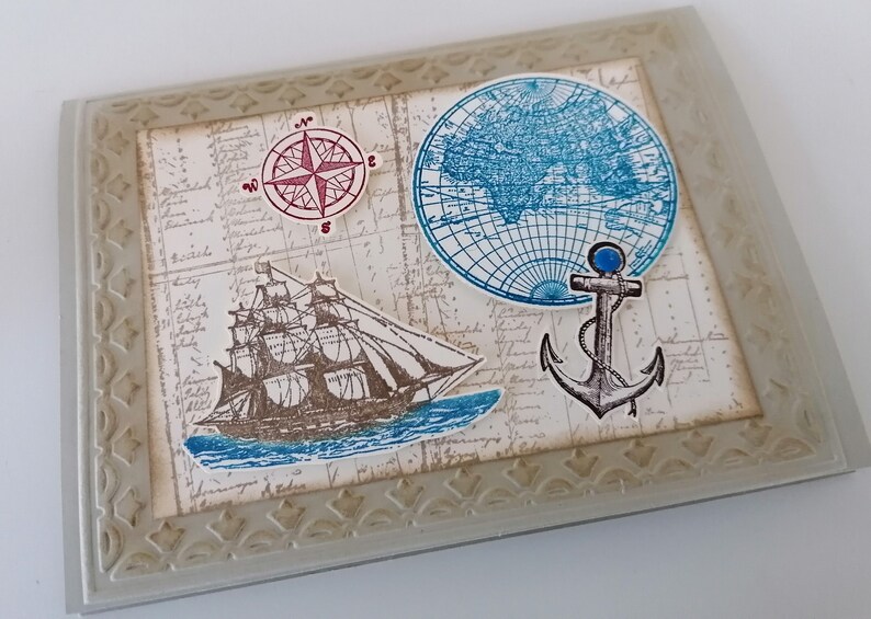 Maritime greeting card travel with small envelope for a gift of money image 4