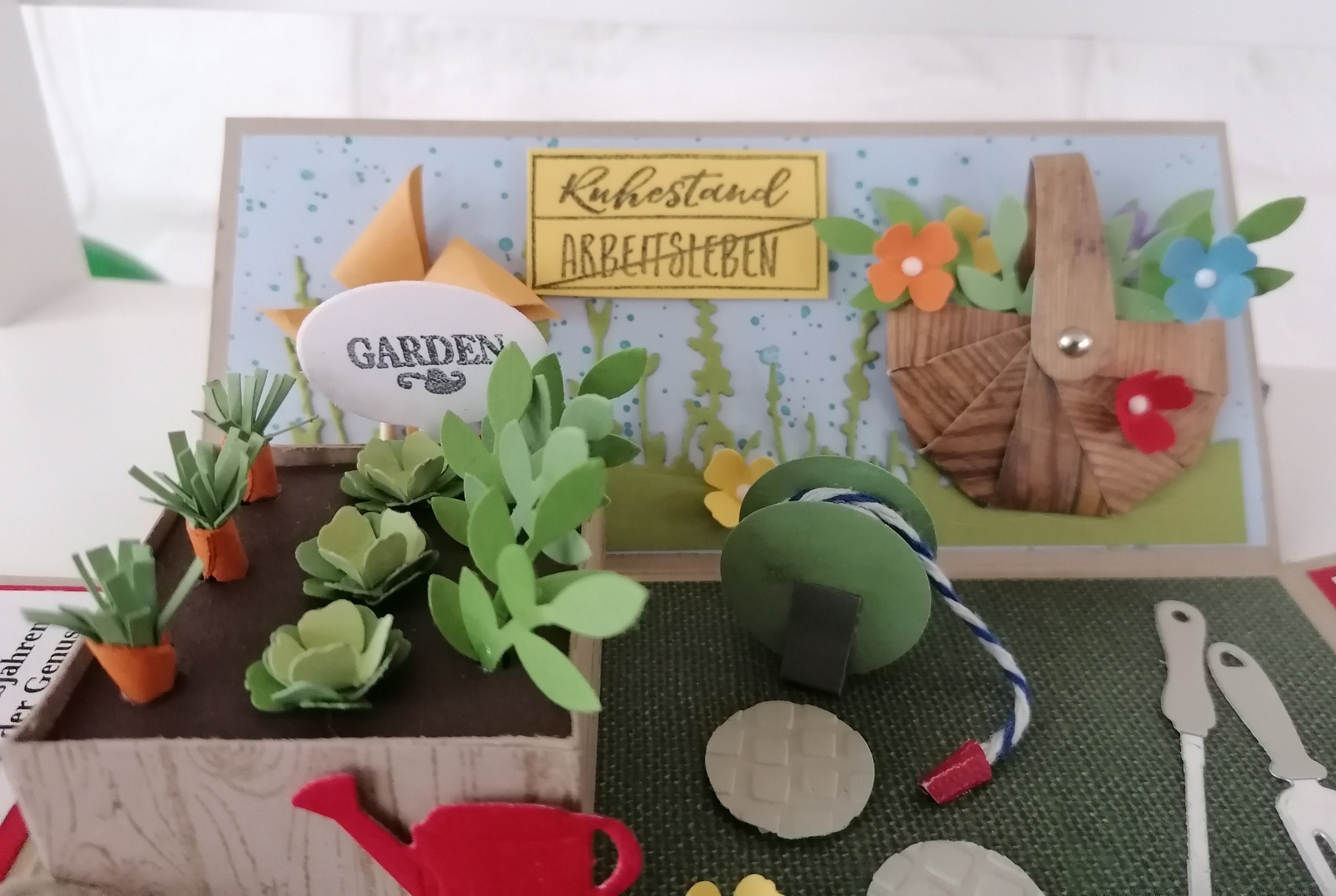 Explosionsbox mit Garten zum Ruhestand Etsy.de