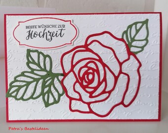 Hochzeitskarte mit Rose