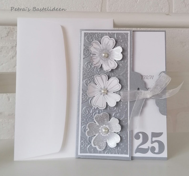 Karte zur Silbernen Hochzeit - Etsy.de