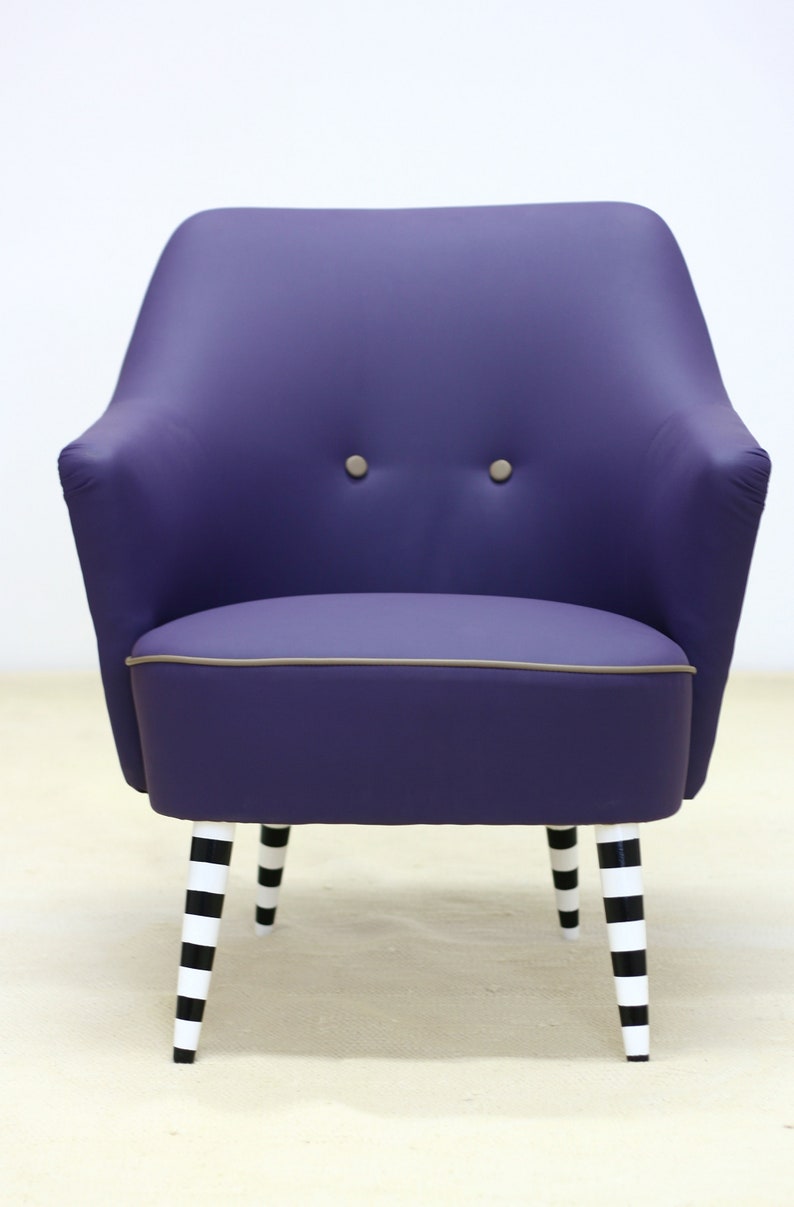 Club-Sessel 60er Jahre, violett Bild 4