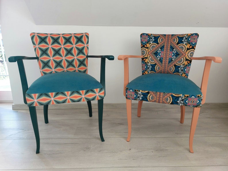 60er Jahre Stühle 1 Paar, renoviert / aufgearbeitet zdjęcie 2