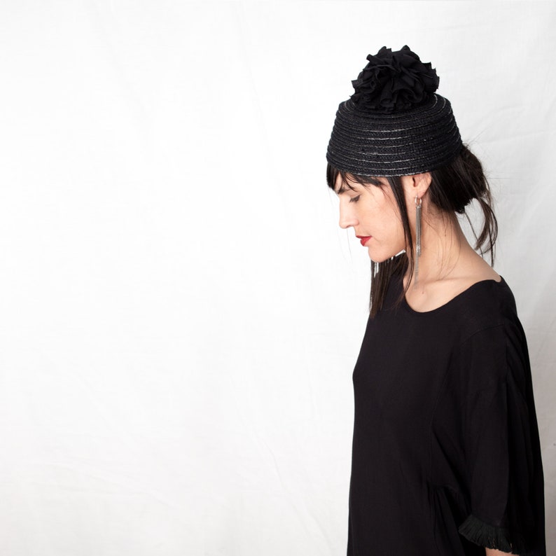 Mini HAT handmade One of a kind classic hat England style pillbox hat elegant Parisian style Church Hat wedding hat