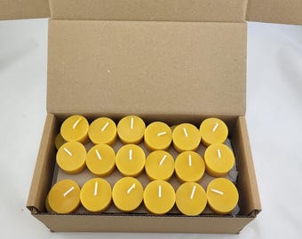 90 Teelichter (lose) aus reinem Bienenwachs (natur gelb)