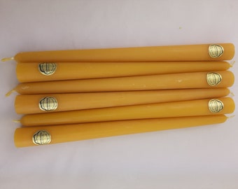 25 x Tafelkerzen aus 100 % Bienenwachs, handgegossen