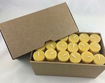 90 tea lights (loose) made of pure beeswax (natural yellow), including shipping