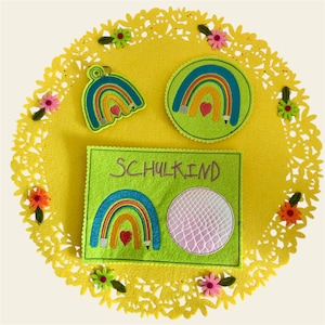 Embroidery file school enrollment / school / schoolchild / machine embroidery / pencil rainbow set 824 mug rug pendant