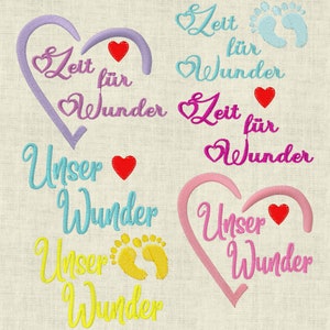 Embroidery file Baby Feet * Time for Miracles * Heart 625 Machine Embroidery Maternity Pass