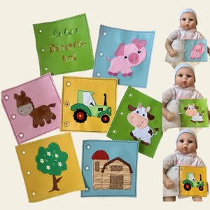 Fichier de broderie, livre d’images, ferme, cochon, cheval, vache, grange, arbre, ensemble de broderie machine doodle 852