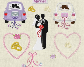 Embroidery file Wedding * Wedding * Wedding car 1 machine embroidery