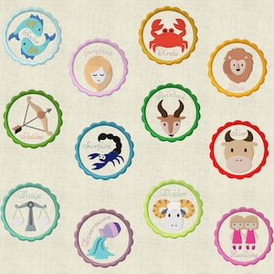 Przycisk pliku haftu znak zodiaku horoskop maszyna do haftowania gwiazda