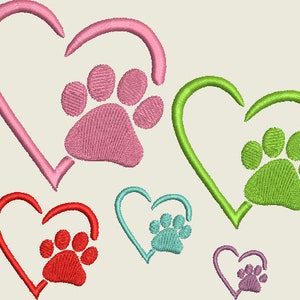 Embroidery file Dog Paw in the Heart 405 Machine Embroidery image 1