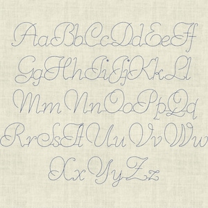 Embroidery file Redwork ABC letters numbers set 136 mini font approx. 13 mm machine embroidery / cursive
