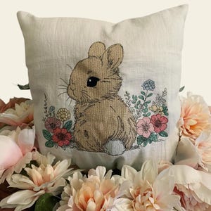 Embroidery file Easter Bunny / Easter Bunny with Flowers Set 938 Machine Embroidery Doodle Linear Art
