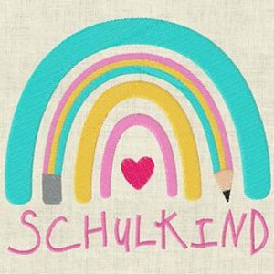 Embroidery file school enrollment / school / schoolchild / machine embroidery / pencil rainbow