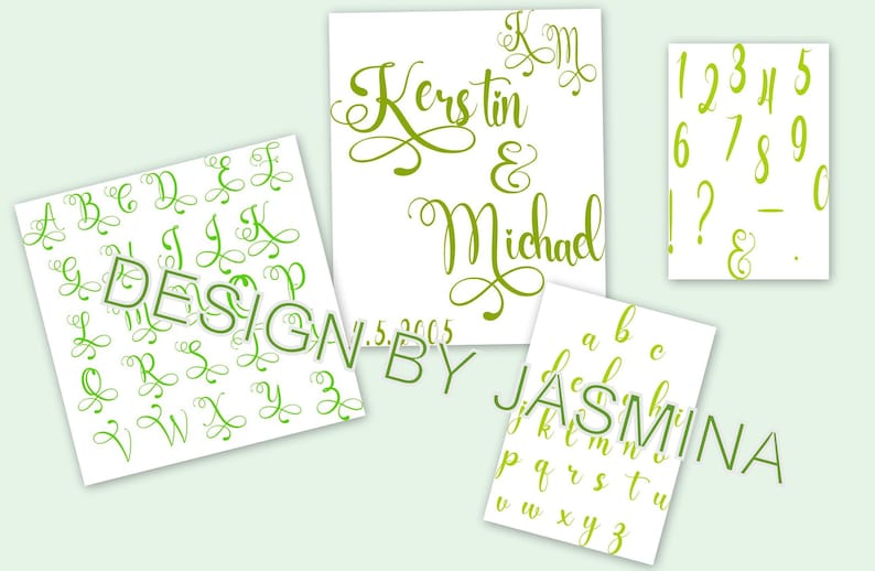 Plotter File Font Letters Numbers Frills Beautiful Font SVG