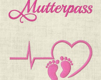 Embroidery file baby feet with heart and heart line ECG machine embroidery 478