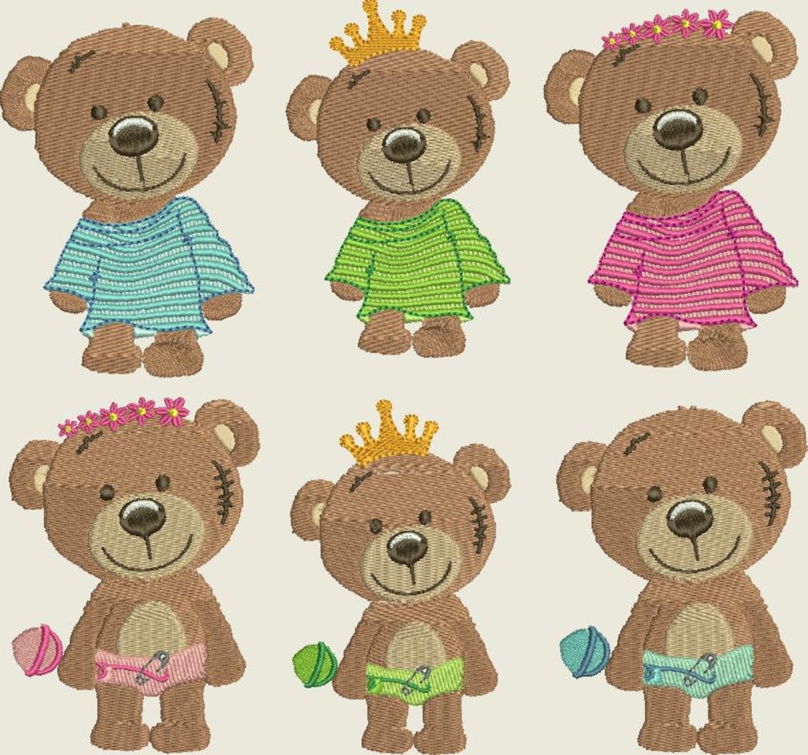 Embroidery file teddy set 552 machine embroidery teddy bear Etsy