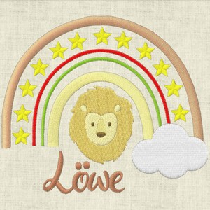 Stickdatei Sternzeichen Löwe Regenbogen Horoskop Maschinenstickerei
