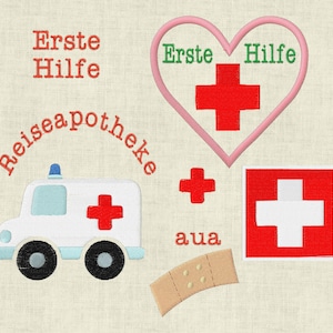 Embroidery file First Aid * Travel First Aid Kit Holiday 210 * Machine embroidery