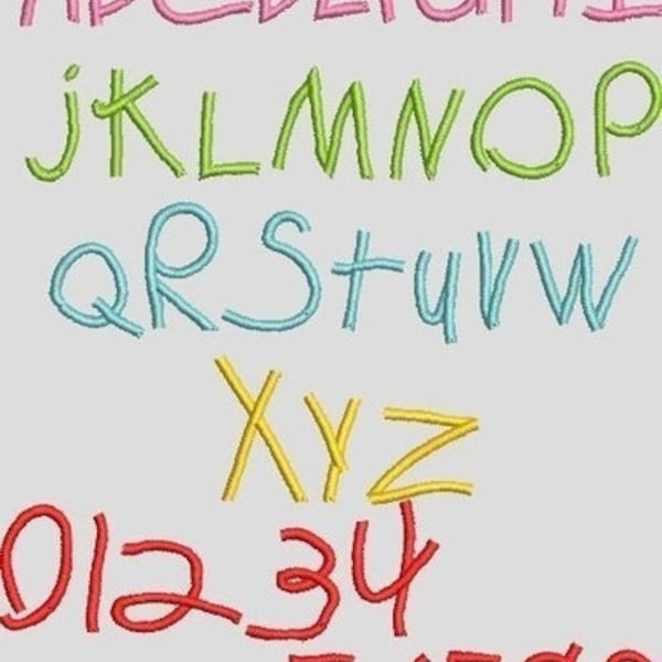 Embroidery File Font " Children's Font " approx. 25 mm Set 627 Schönschrift Enrollment Machine Embroidery School ABC