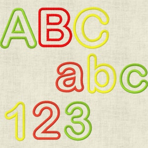 Embroidery file ABC 6 cm Alphabet applique letters and numbers set 333 machine embroidery