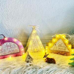 Embroidery file, light arch, candle arch from the 13 x 18 cm frame, Christmas Set 889 window decoration, reindeer, church