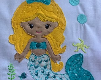 Embroidery file Doodle Mermaid 1kpl. , Machine Embroidery Application 3 Sizes Set 738