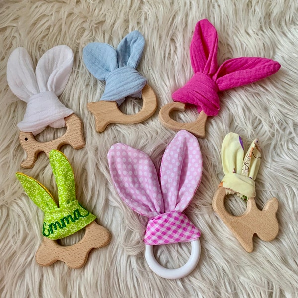 Embroidery file crackling ears gripping toy in the hoop rod rattle / rabbit ears / birth, baby, baptism machine embroidery 920 teething ring