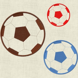 Embroidery file football appliqué 3 sizes ball machine embroidery