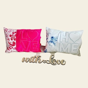 Embroidery file 3D lettering Home and Love embroidery foam set 873 machine embroidery puffy foam
