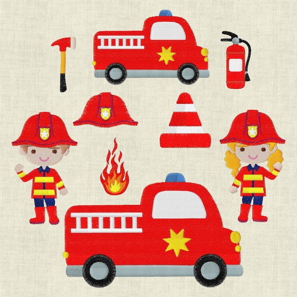 Embroidery file fire engine fire engine car machine embroidery set 565