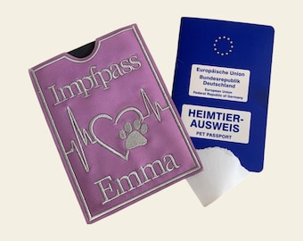 Embroidery file vaccination certificate pet passport with heart and paw In the Hoop Set 650 machine embroidery
