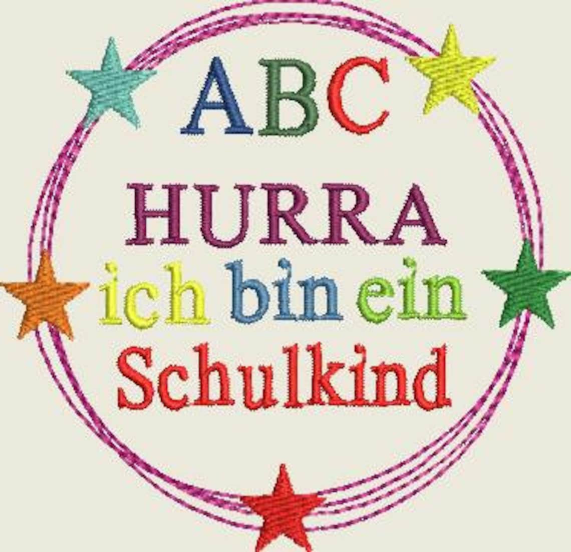 Jetzt Bin Ich Ein Schulkind Stickdatei Einschulung / Schule / Hurra ich bin ein Schulkind | Etsy