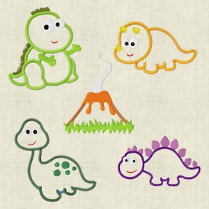 Embroidery file Dinoland 10 x 10 cm 4x4&quot; applique dinosaur machine embroidery dino