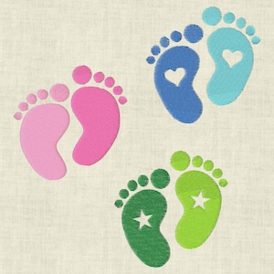 Embroidery file Baby Feet * Baby Feet * Heart Star 512 Machine Embroidery