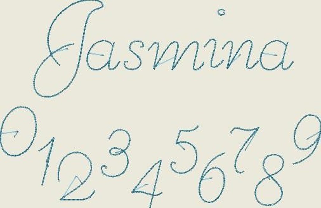 Embroidery File Redwork ABC Letters Approx. 40 Mm Numbers Doodle Set ...