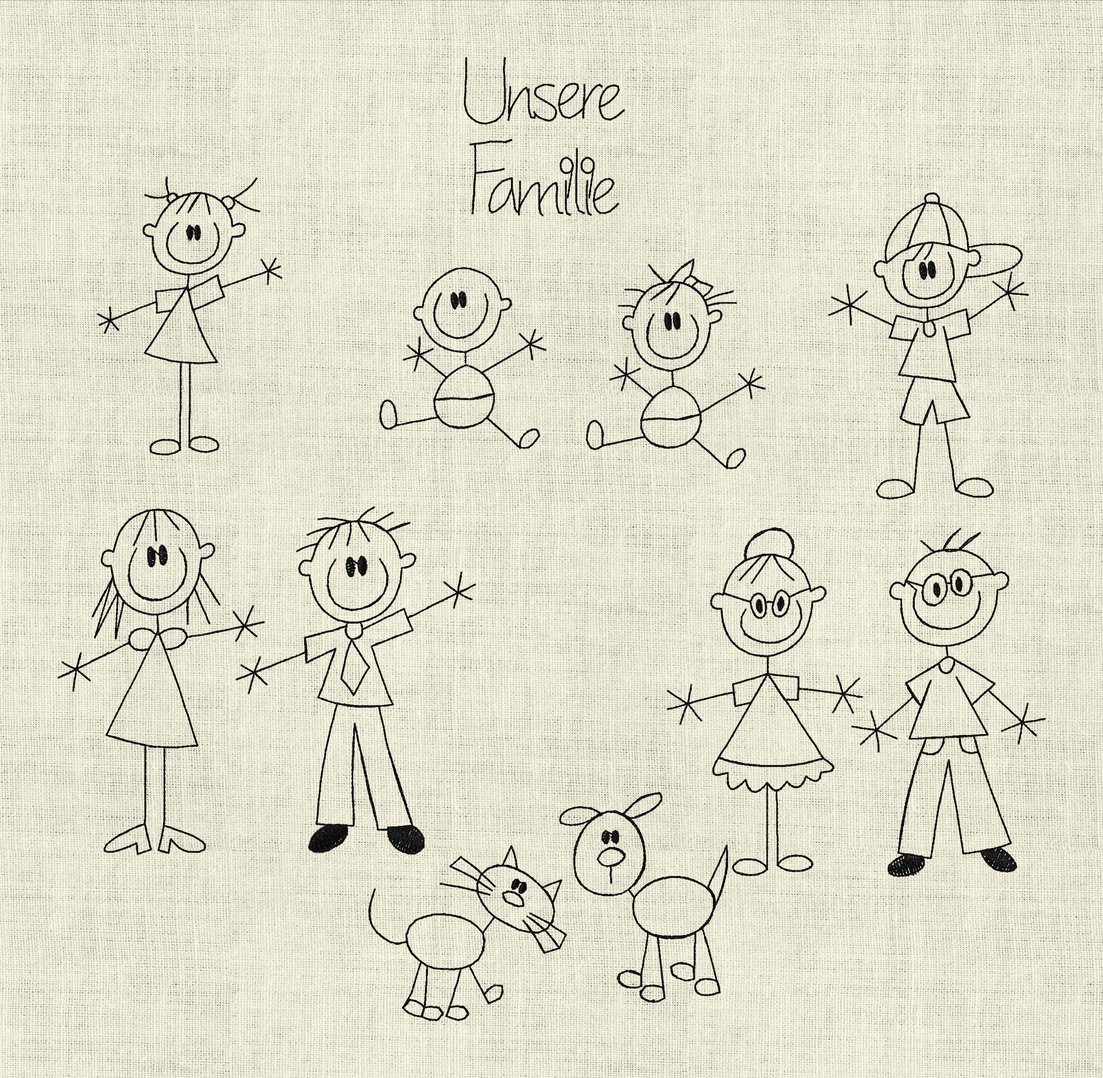 Stok figuur familie 4 machine borduurbestand - Etsy België, image size:2245x2194