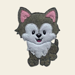 Embroidery file Doodle Wolf, Dog Machine Embroidery Application 3 Sizes Woodland Set 732
