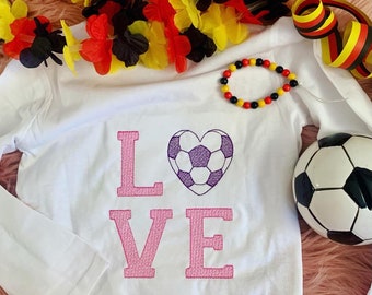 Embroidery file football in love heart set 942 machine embroidery ball