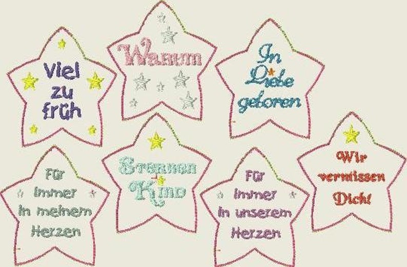 Embroidery file Star Children Star Child In the Hoop 7x Star 13x18 / 5x7 machine embroidery image 2