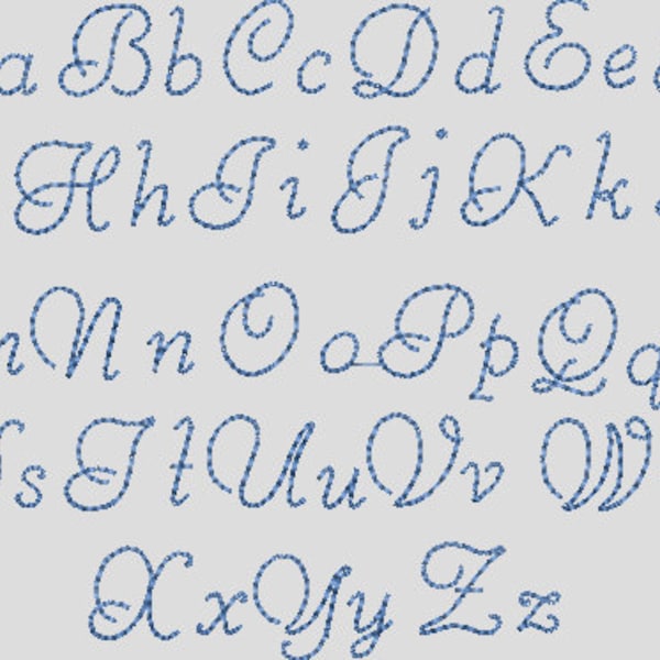 Embroidery file Redwork ABC letters numbers set 136 mini font approx. 13 mm machine embroidery/cursive font