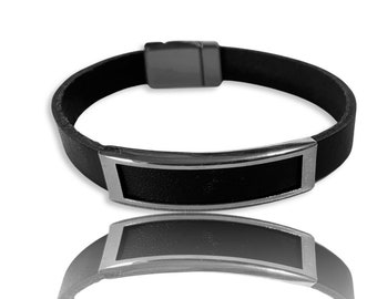 Lederarmband mit Edelstahl Magnet-Verschluss