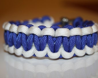 Survival Bracelet « Marine » Royal Bleu-Blanc