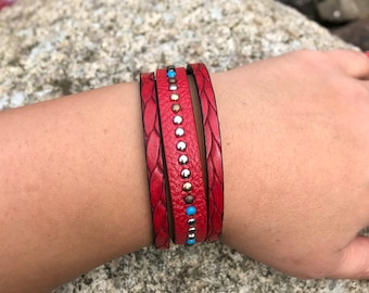 Kunstleder Armband mit Edestahl Magnet-Verschluß