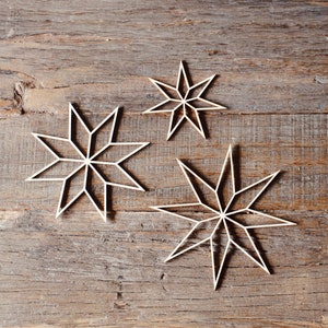 Wooden stars 3 pieces / wooden stars to hang up / gift idea for decoration fans